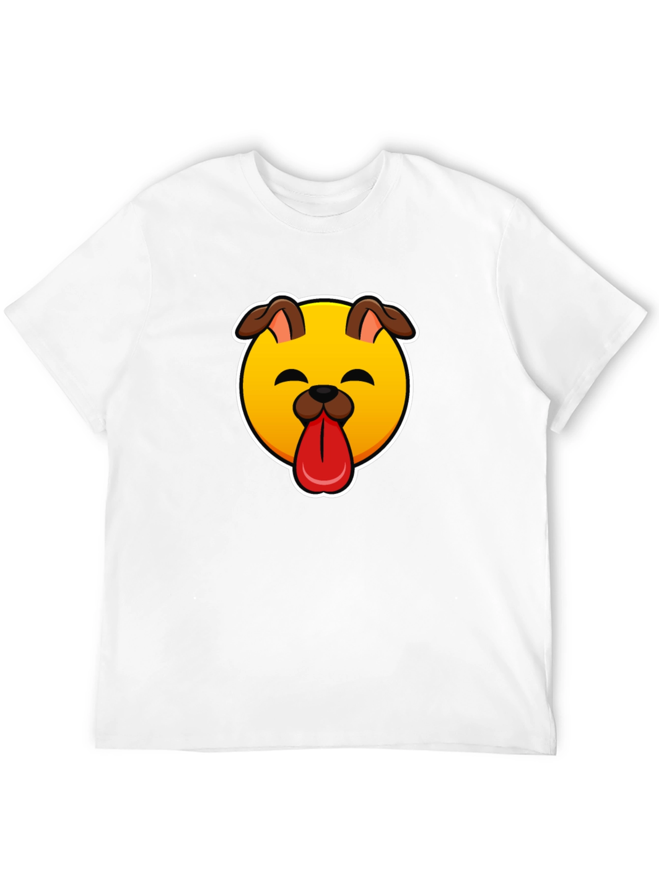 Dog Emoji Graphic Black T-Shirt