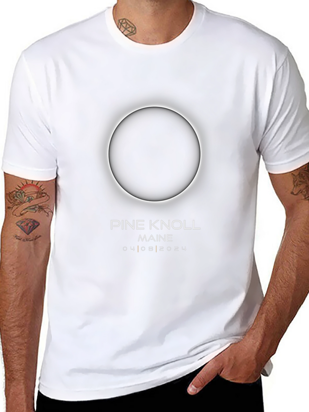 Pine Knoll Maine Eclipse T-Shirt - April 8 2024