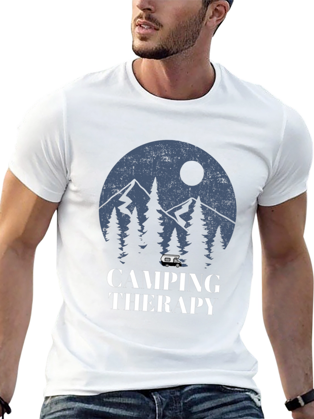 Camping Therapy Graphic Tee - Outdoor Adventure Shirt