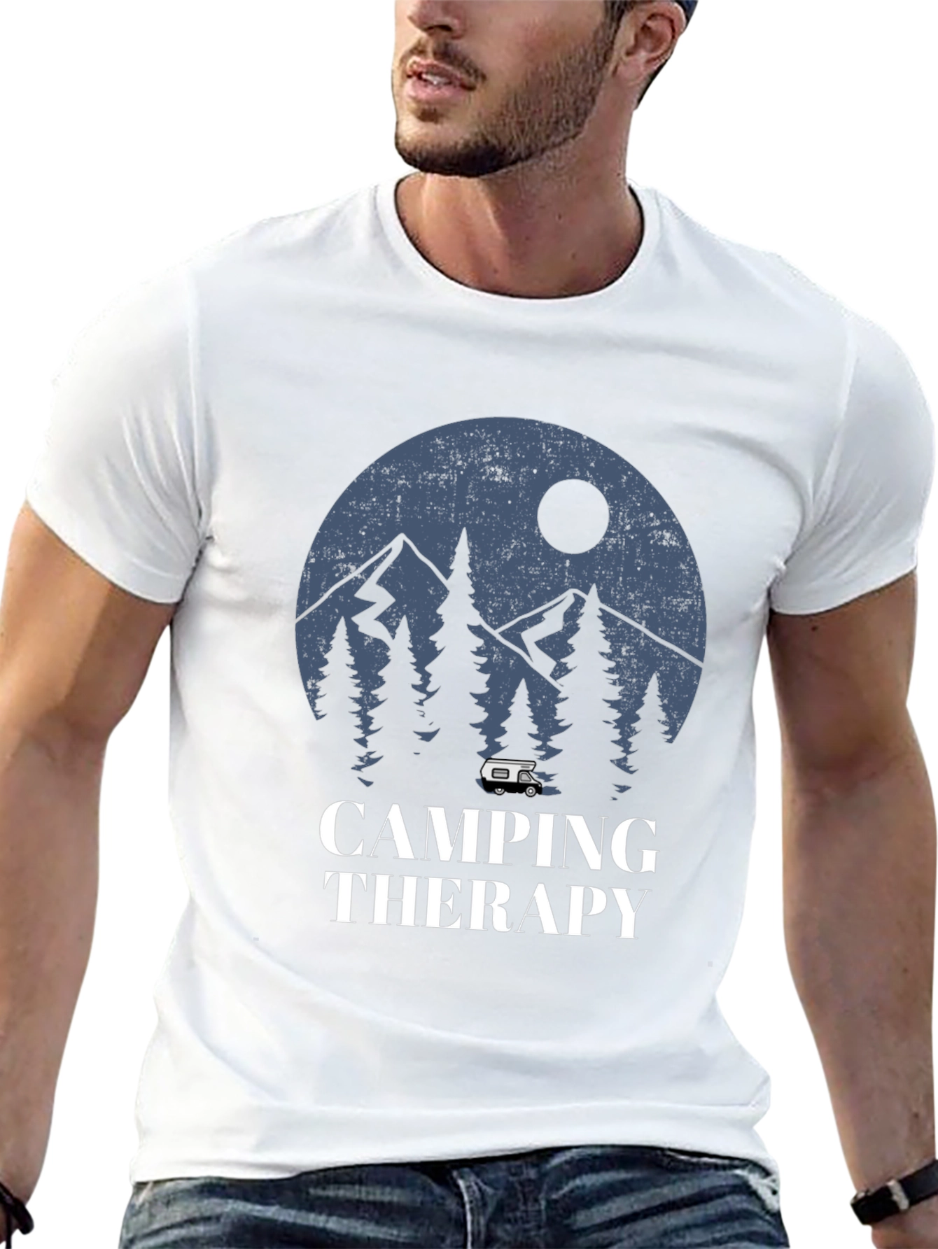 Camping Therapy Graphic Tee - Outdoor Adventure Shirt