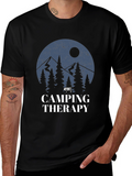Camping Therapy Graphic Tee - Outdoor Adventure Shirt