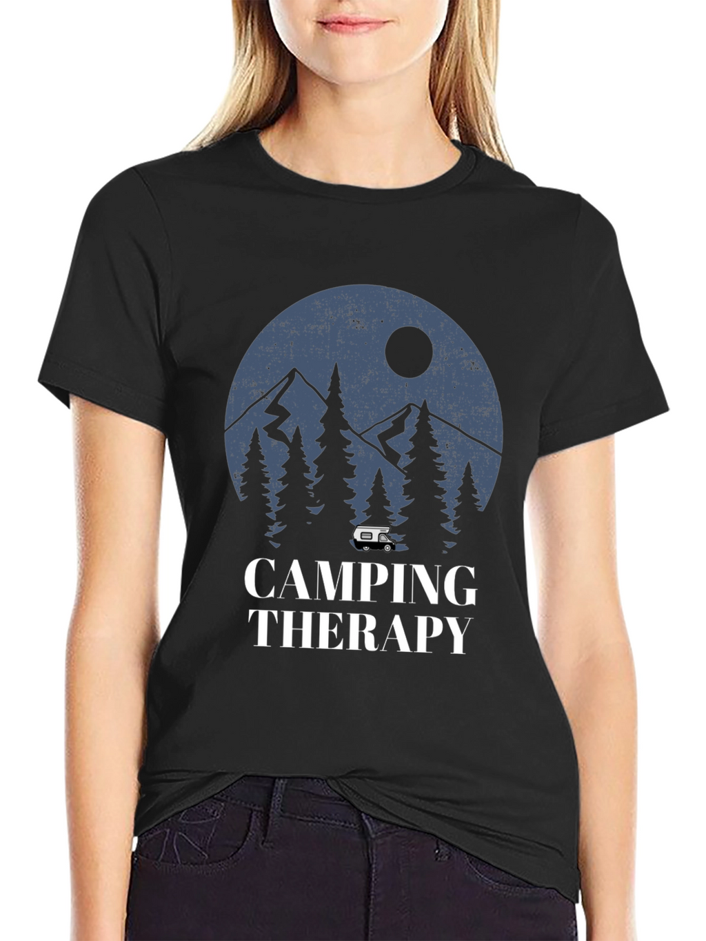 Camping Therapy Graphic Tee - Outdoor Adventure Shirt