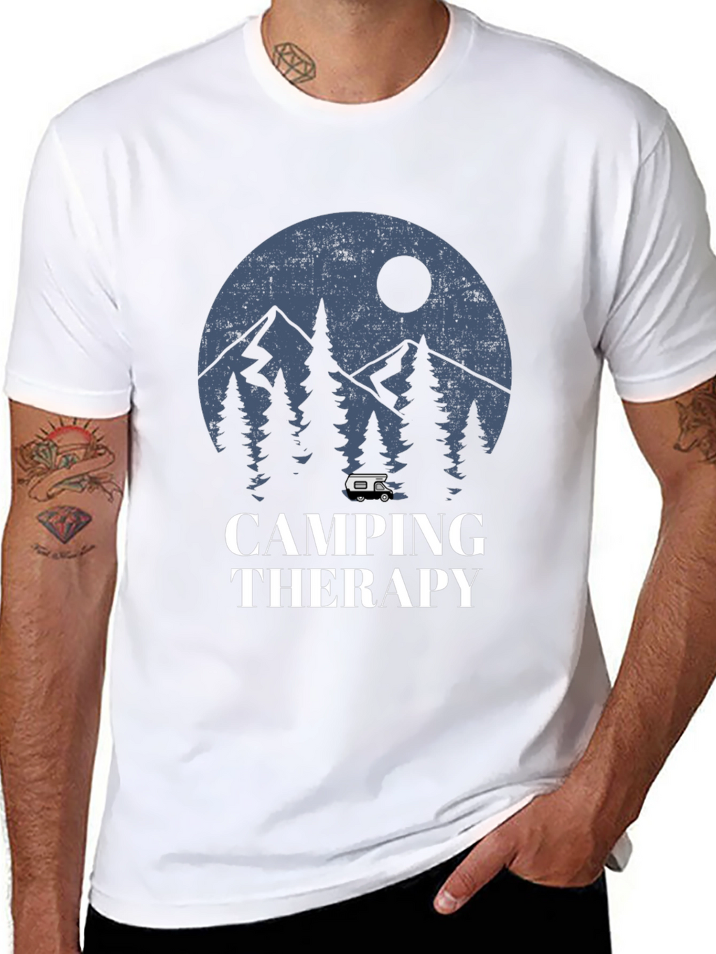 Camping Therapy Graphic Tee - Outdoor Adventure Shirt