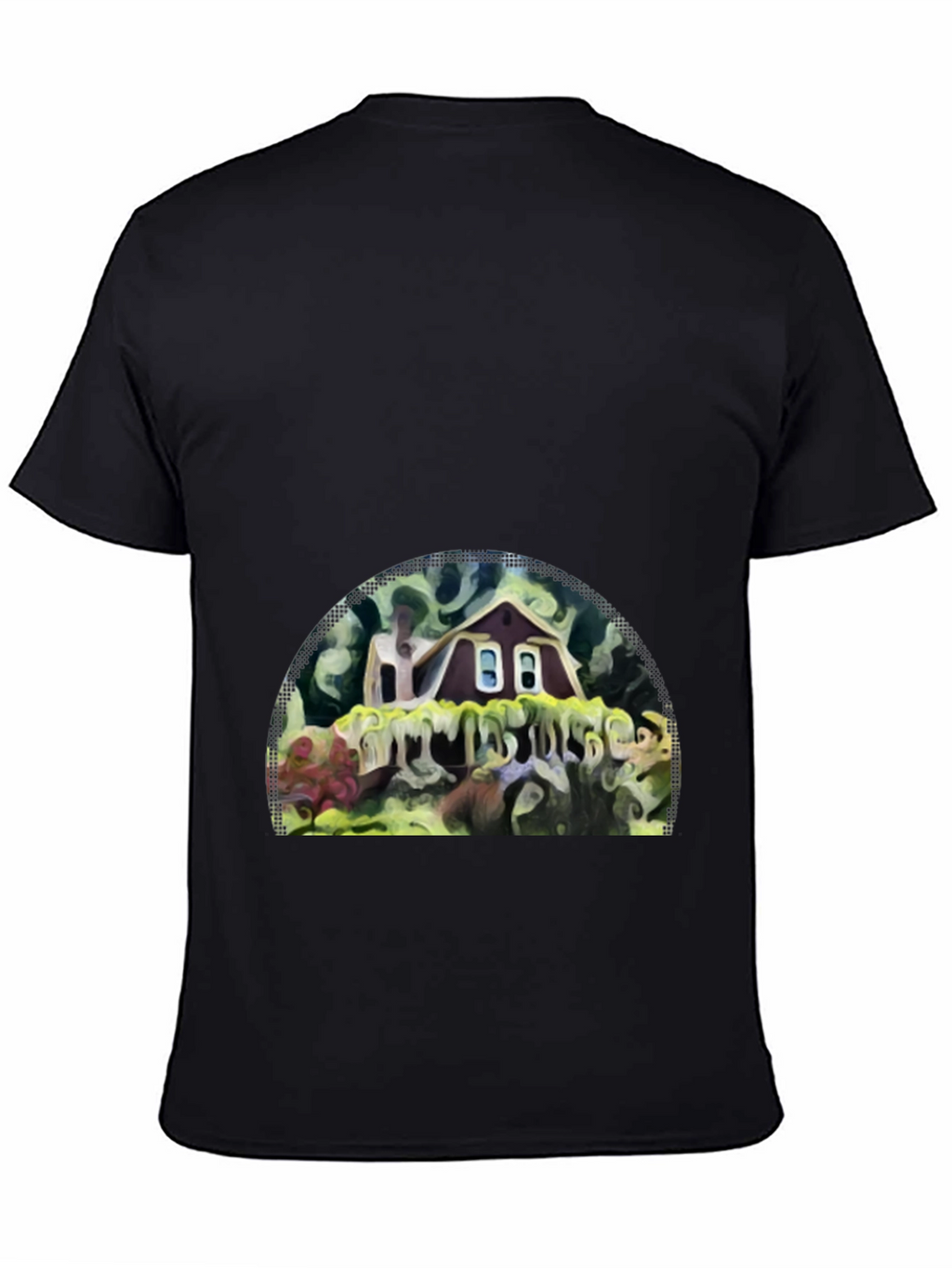 Whimsical House Graphic Tee - Artistic Print Comfort