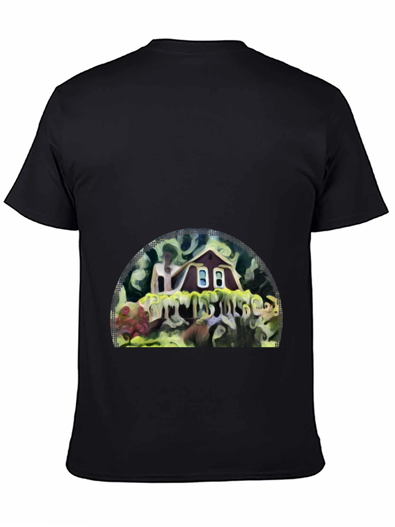 Whimsical House Graphic Tee - Artistic Print Comfort