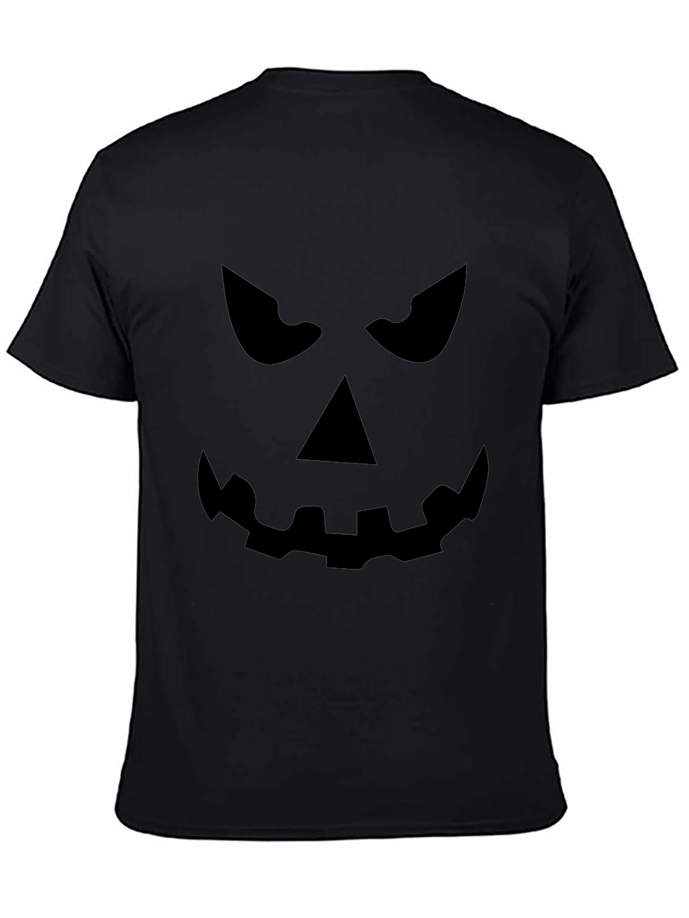 Spooky Pumpkin Face Black T-Shirt - Halloween Ready