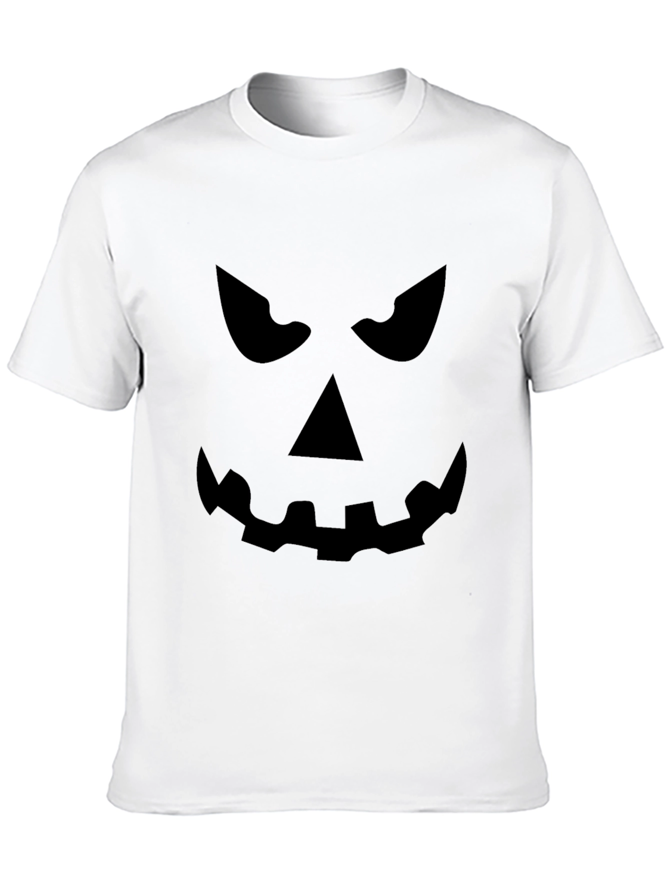Spooky Pumpkin Face Black T-Shirt - Halloween Ready
