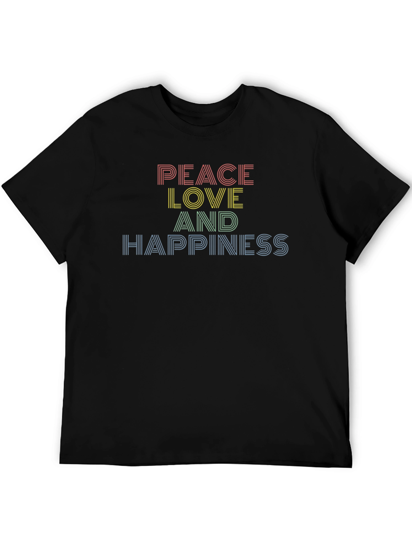 Peace Love Happiness Retro Graphic Tee