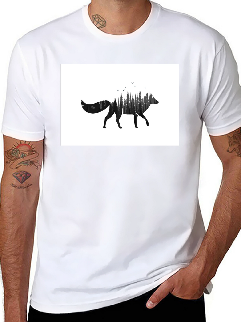 Wolf Forest Graphic Tee - Black
