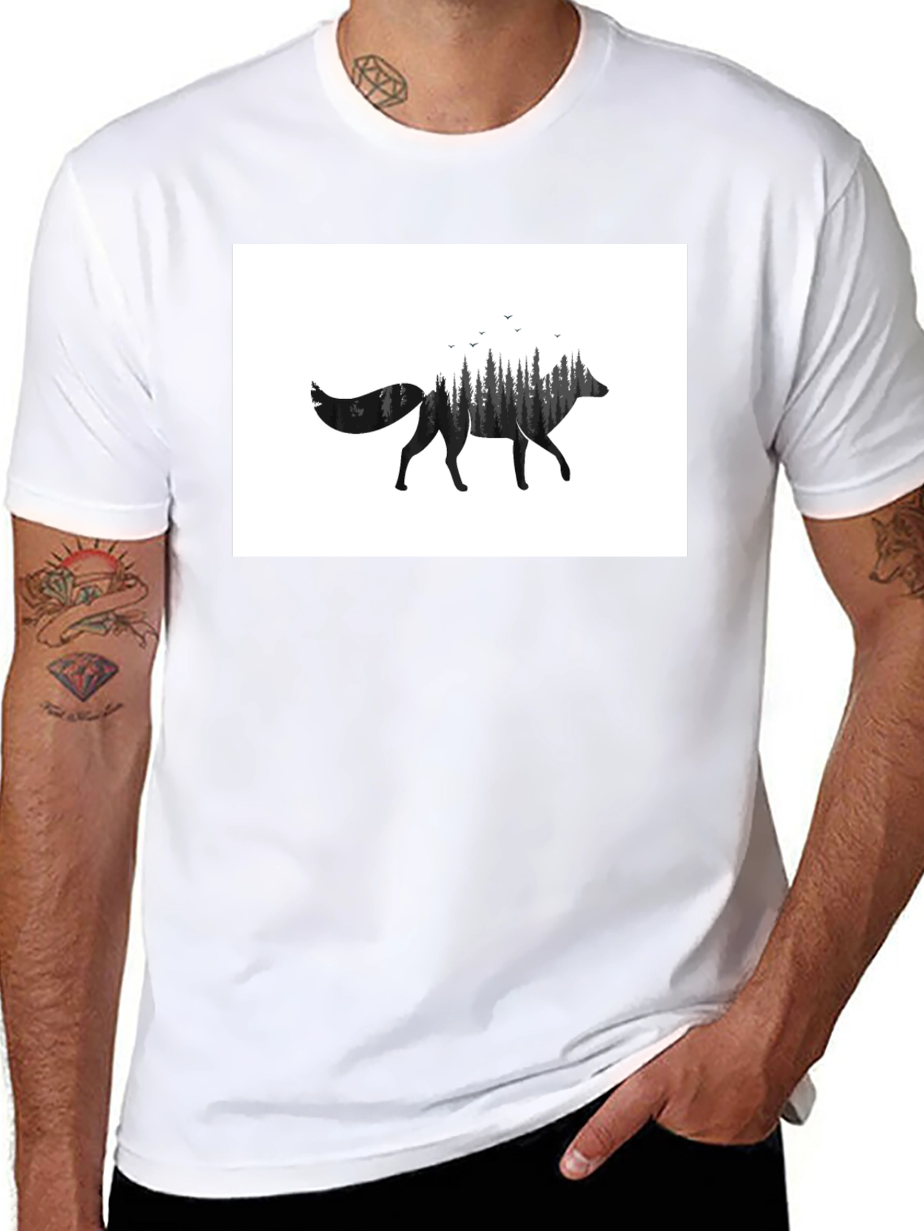 Wolf Forest Graphic Tee - Black