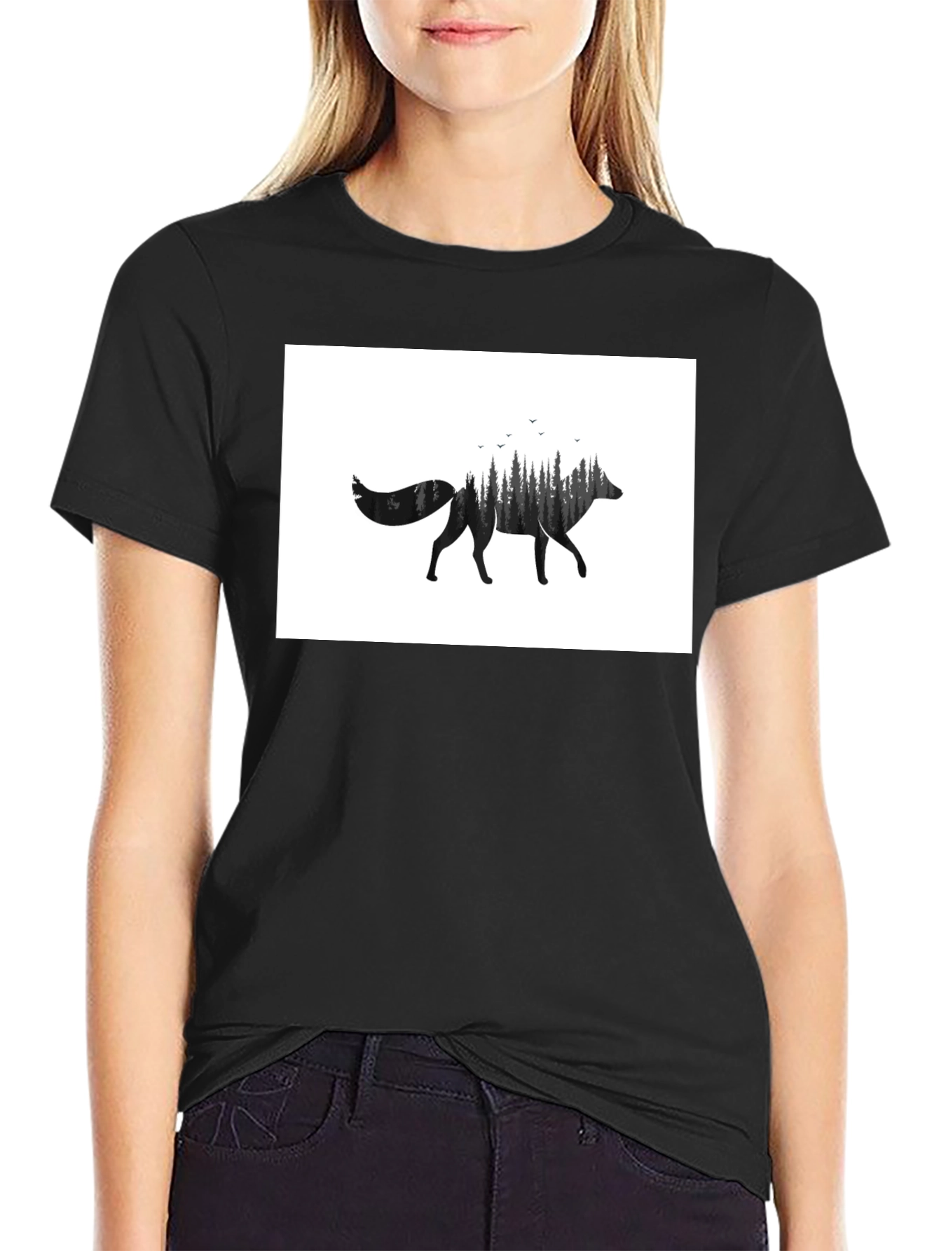 Wolf Forest Graphic Tee - Black