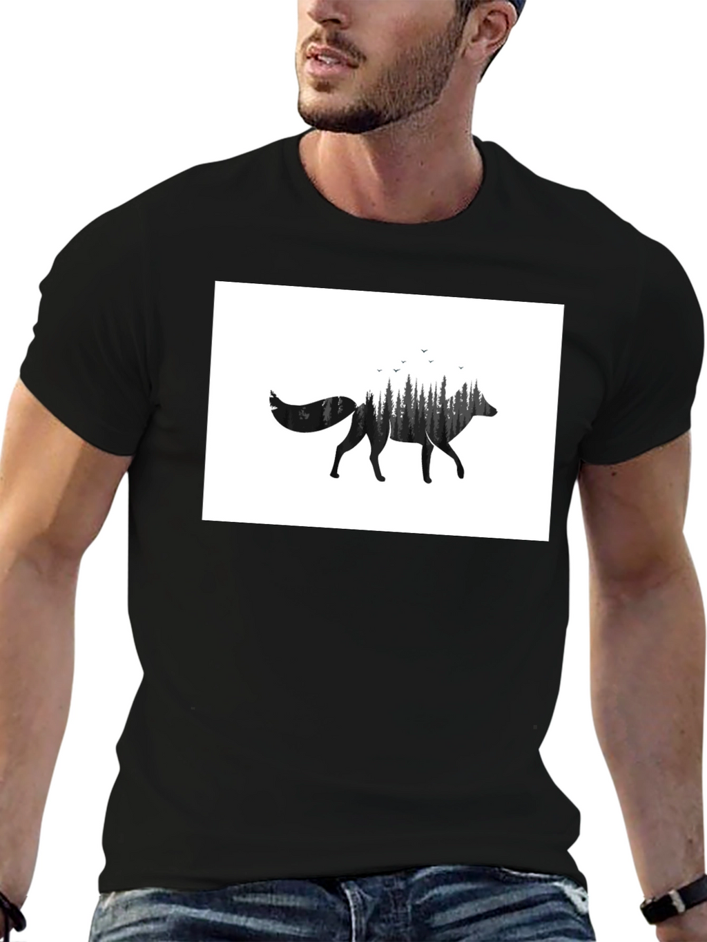 Wolf Forest Graphic Tee - Black