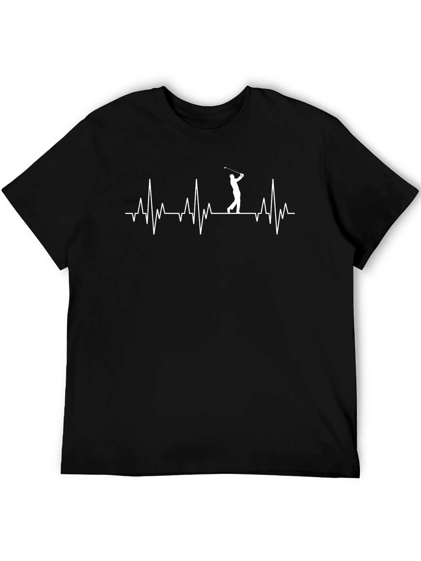 Golf Heartbeat Graphic Tee - Black