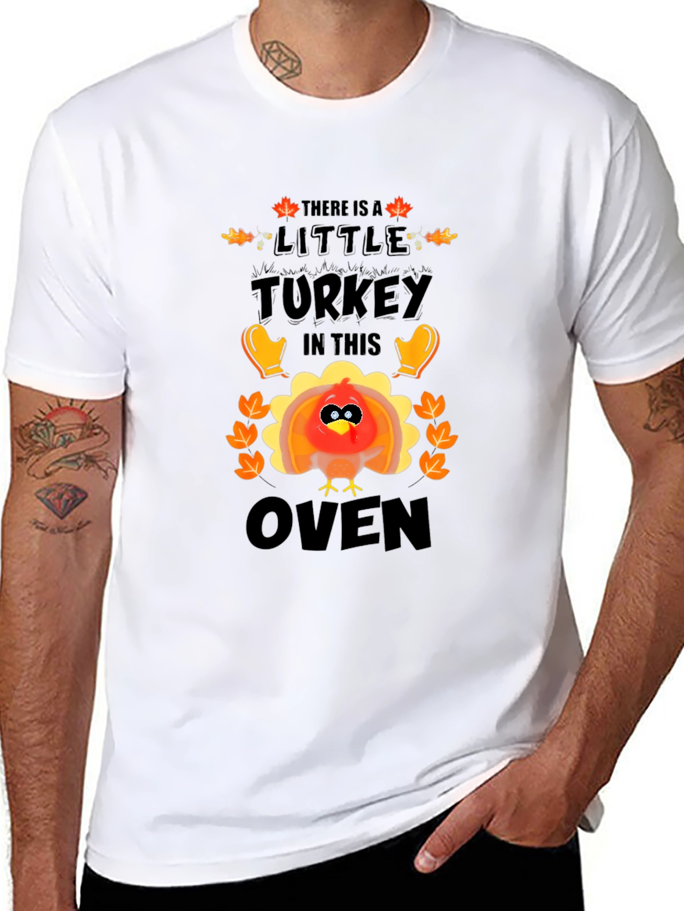 Thanksgiving Pregnancy T-Shirt - Little Turkey in the Oven