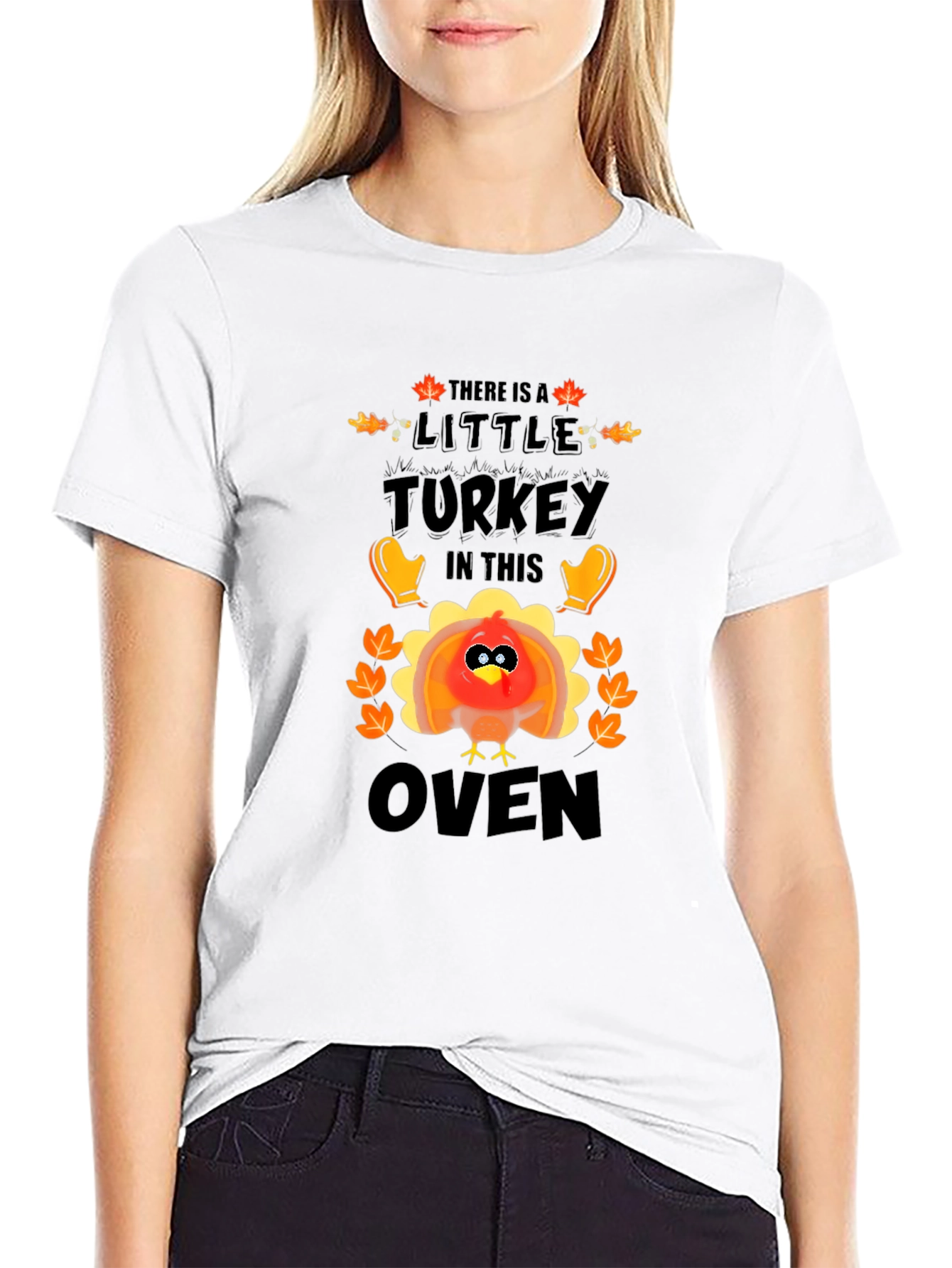 Thanksgiving Pregnancy T-Shirt - Little Turkey in the Oven