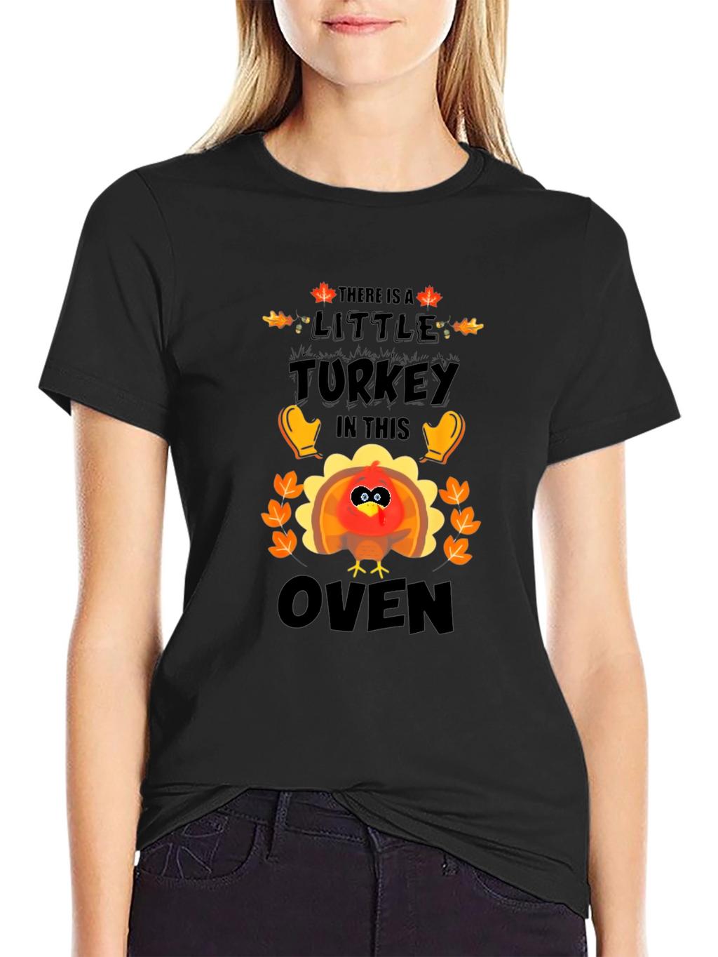 Thanksgiving Pregnancy T-Shirt - Little Turkey in the Oven