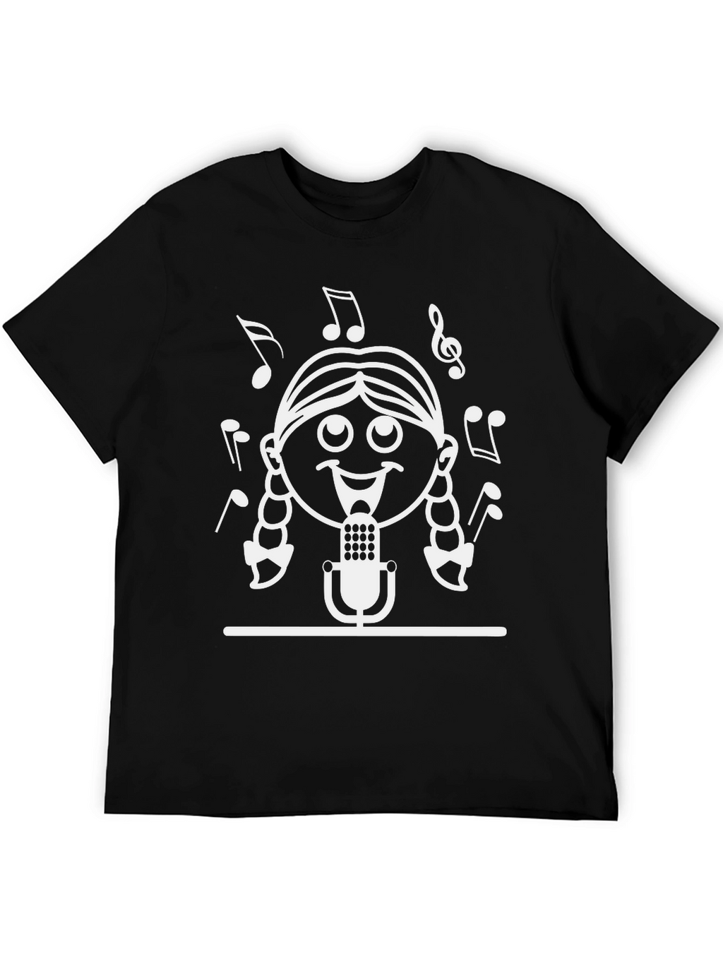 Karaoke Kid Graphic Tee - Black Cotton T-Shirt