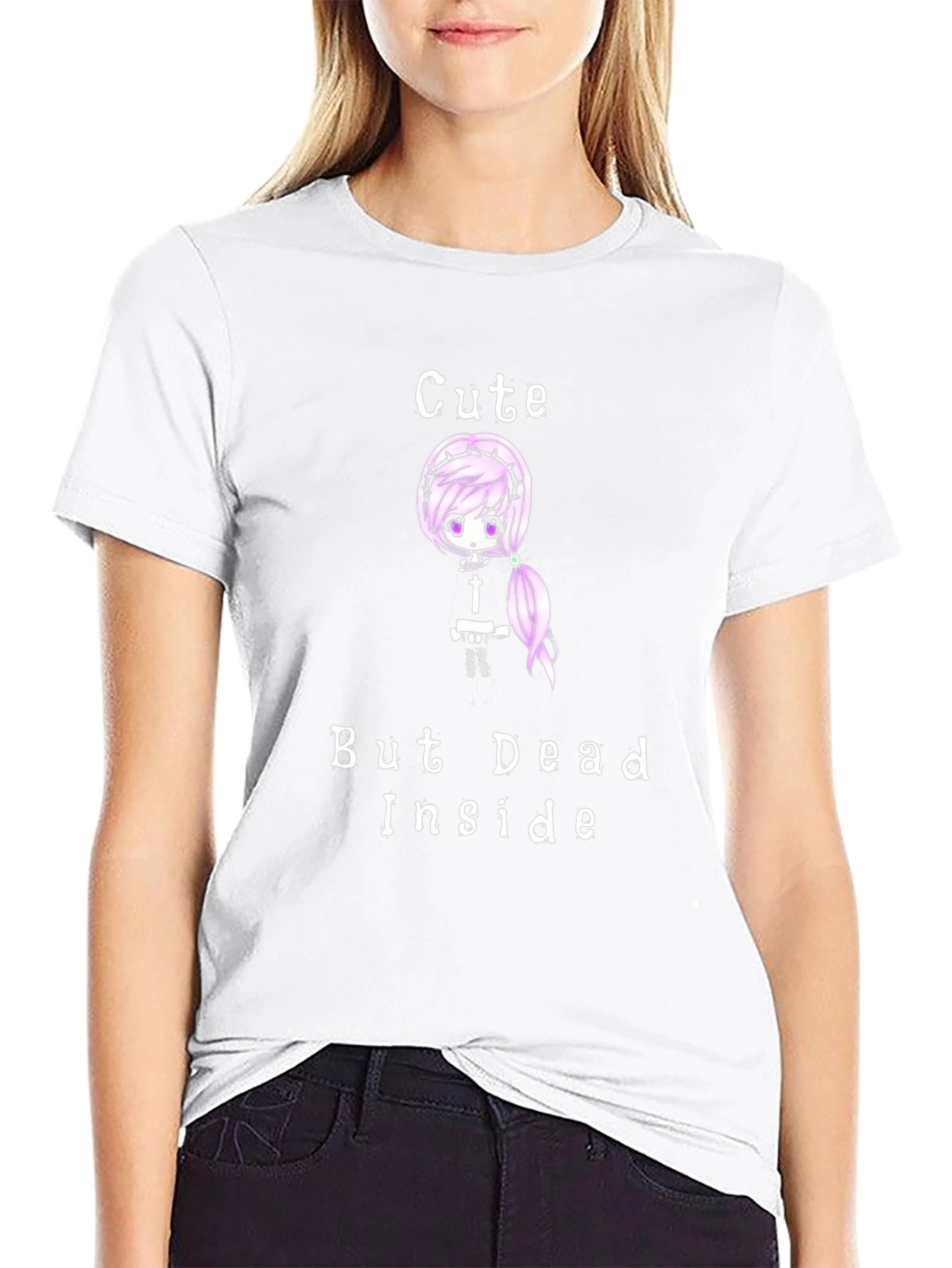 Cute But Dead Inside Black Graphic T-Shirt