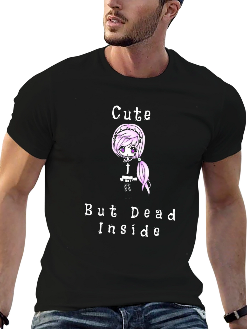 Cute But Dead Inside Black Graphic T-Shirt