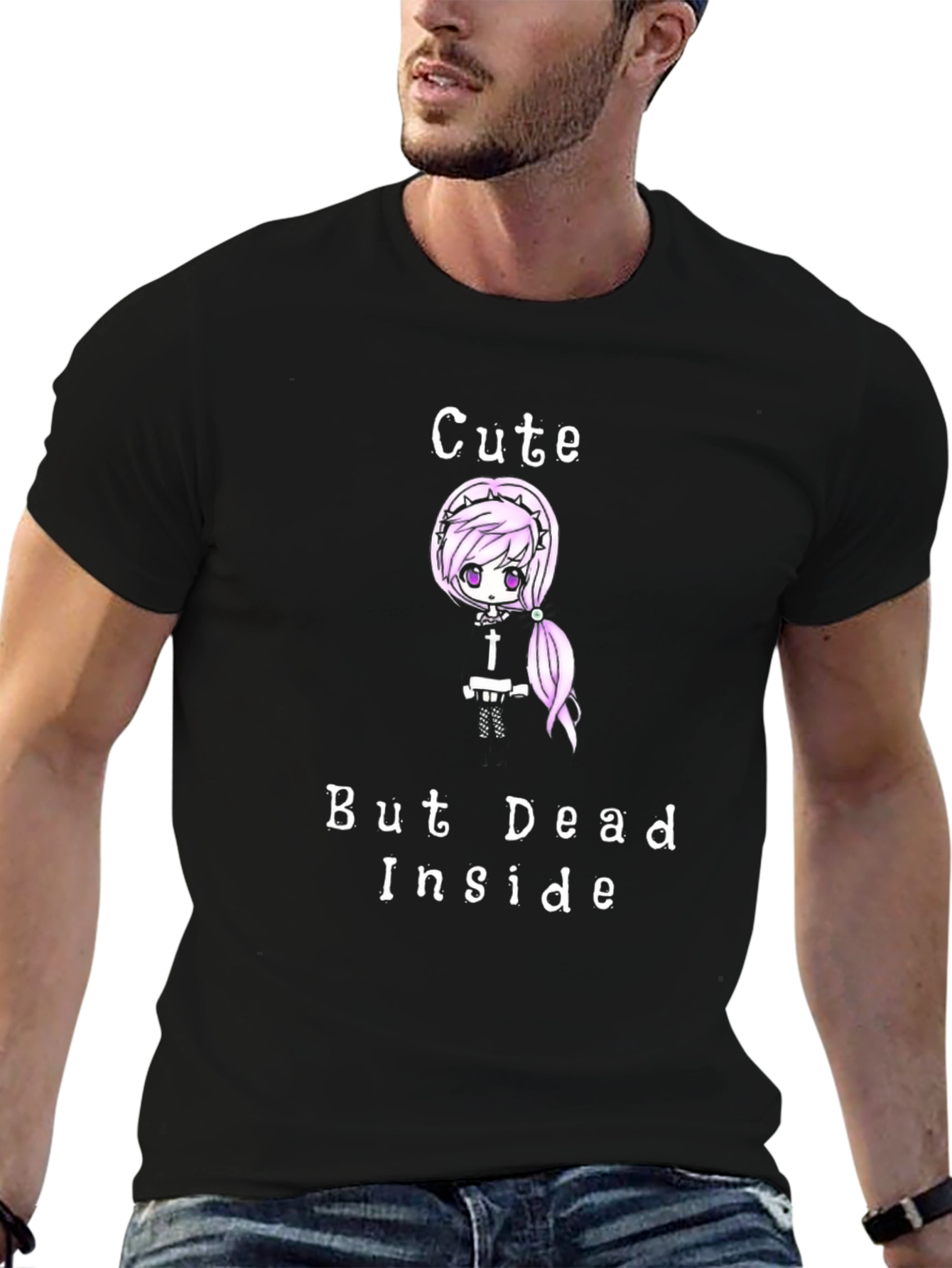 Cute But Dead Inside Black Graphic T-Shirt