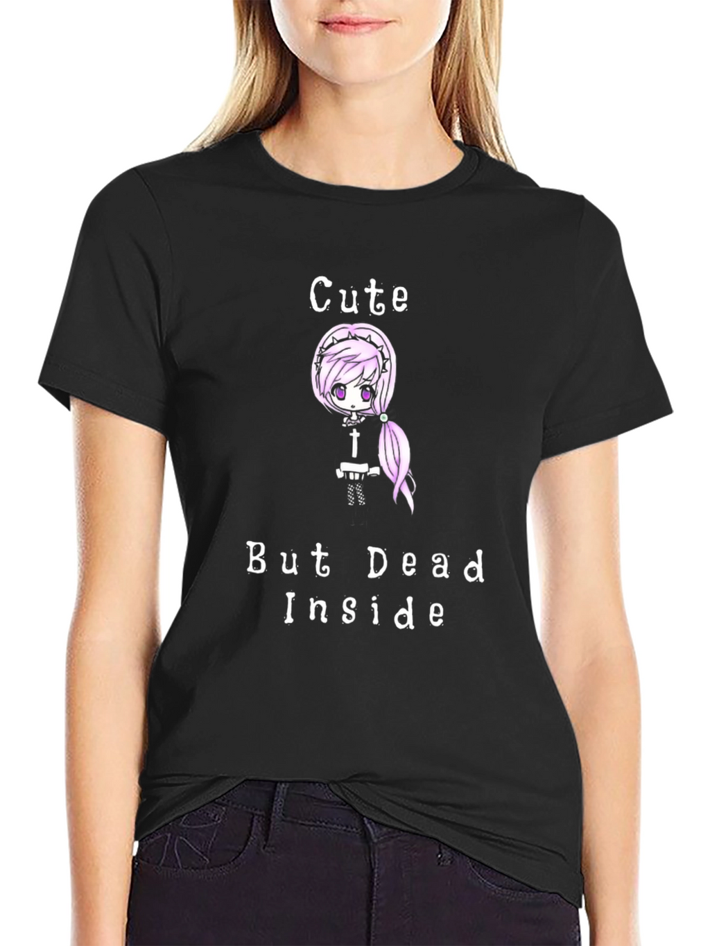 Cute But Dead Inside Black Graphic T-Shirt