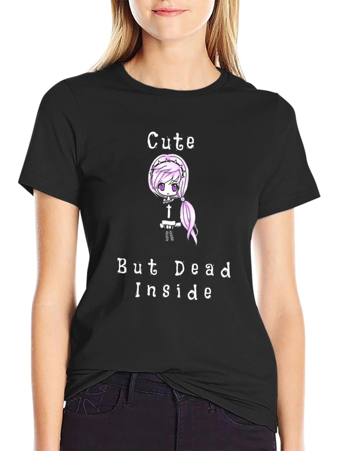 Cute But Dead Inside Black Graphic T-Shirt