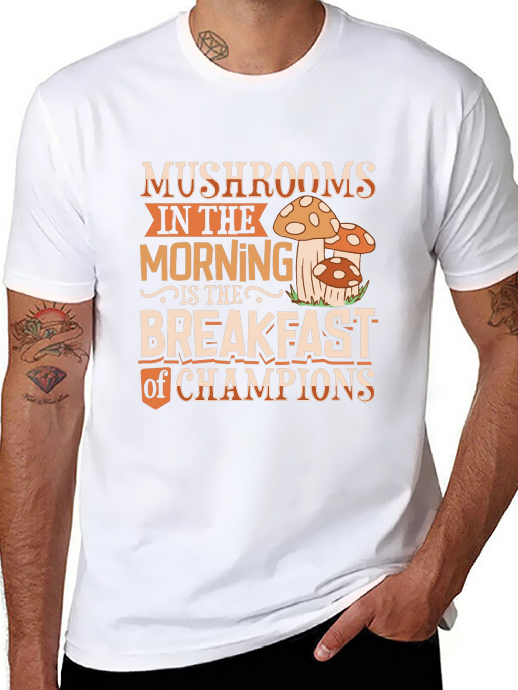 Mushroom Breakfast Champions Graphic Tee