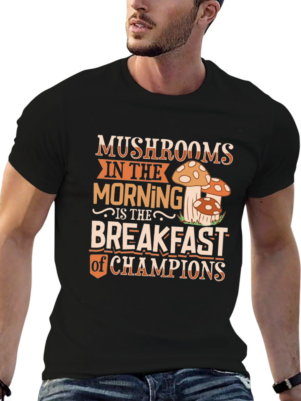 Mushroom Breakfast Champions Graphic Tee