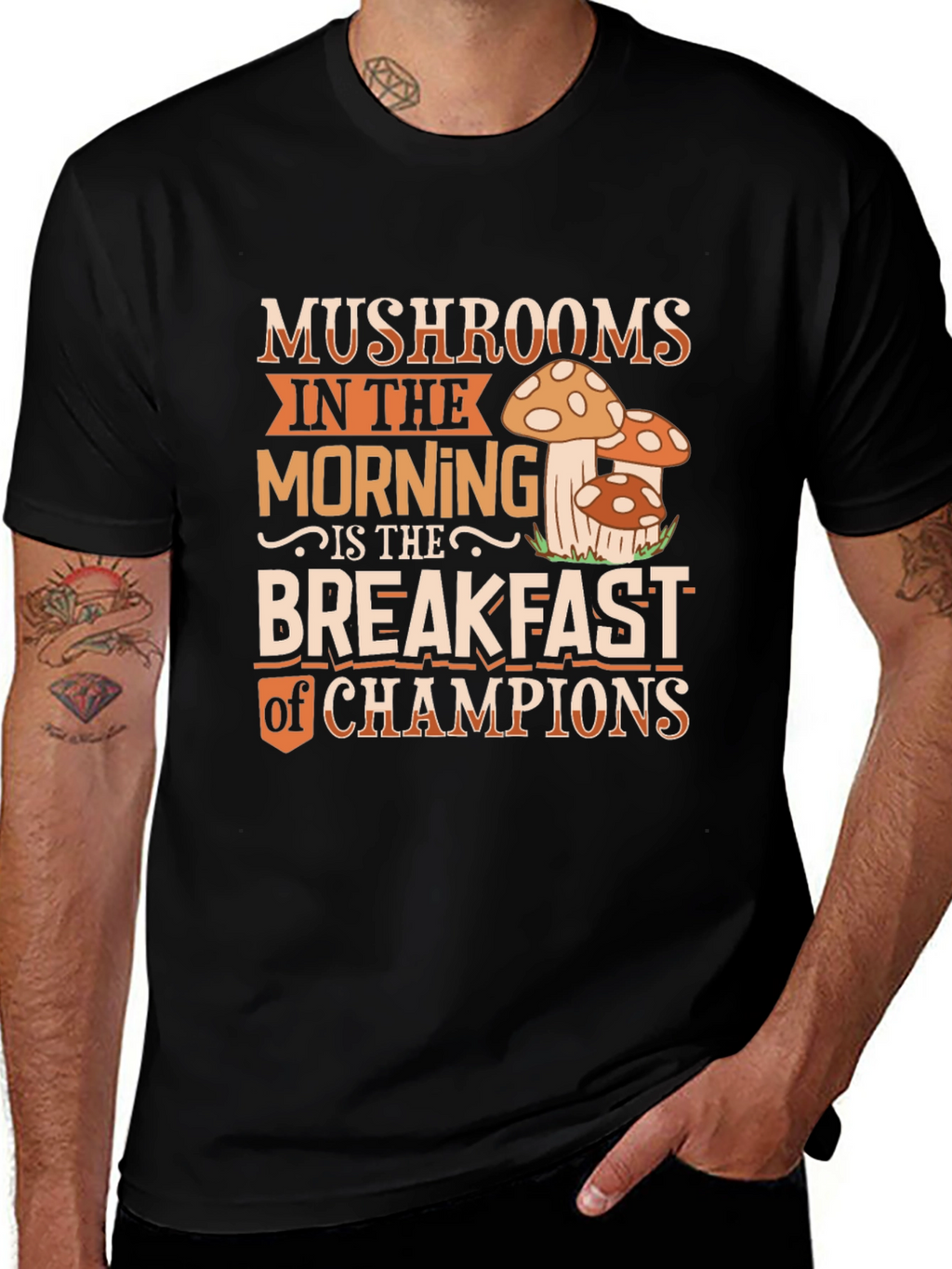 Mushroom Breakfast Champions Graphic Tee