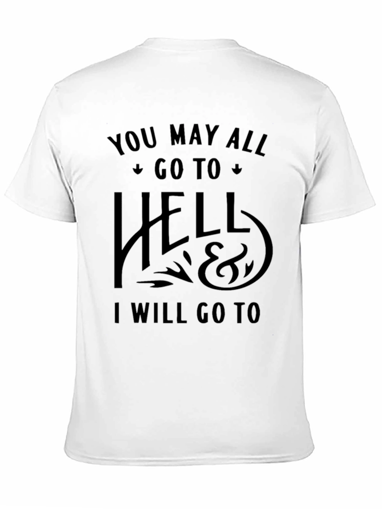 Humorous Go To Hell Black Graphic Tee