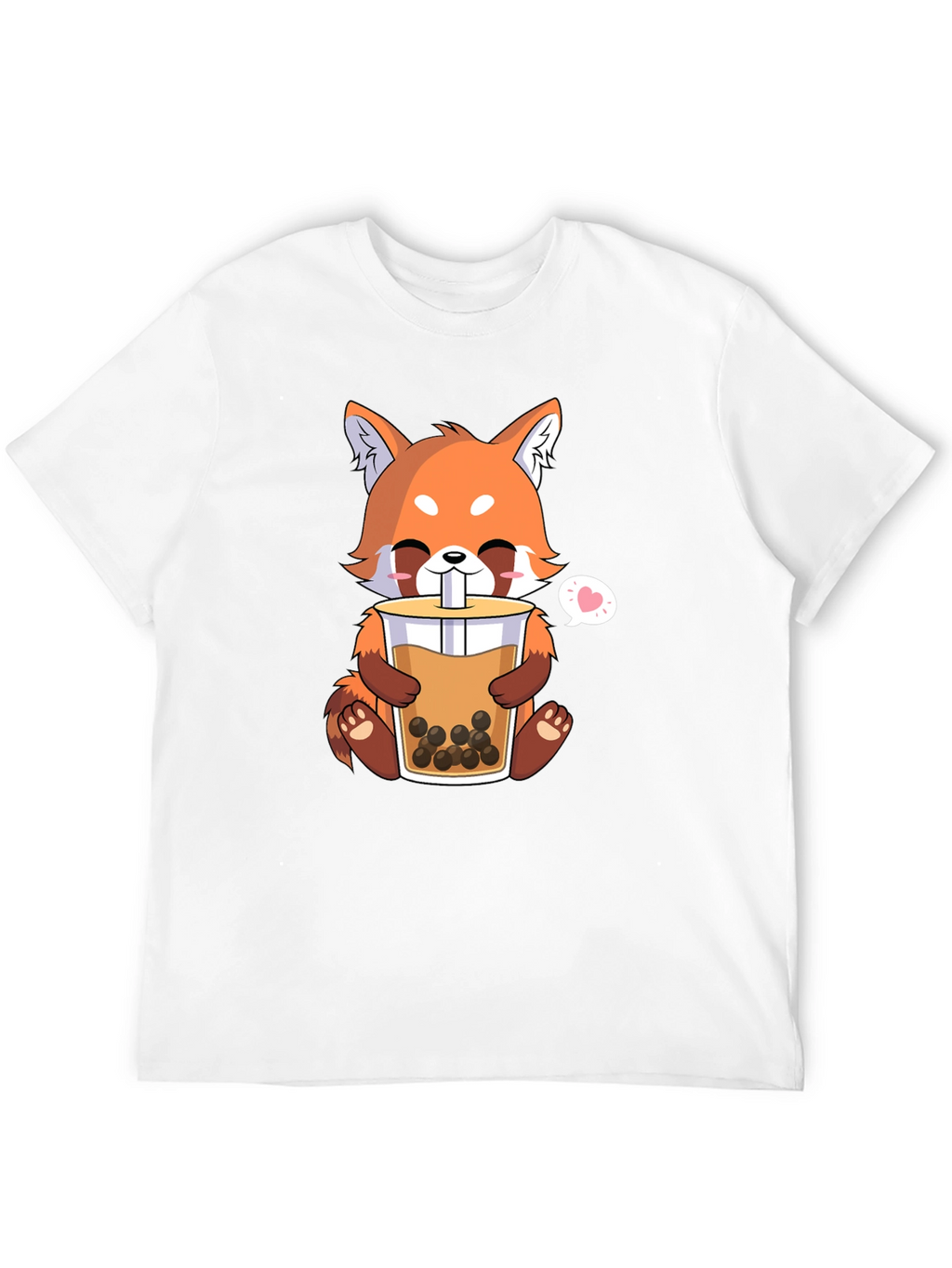 Cute Red Panda Bubble Tea Graphic T-Shirt