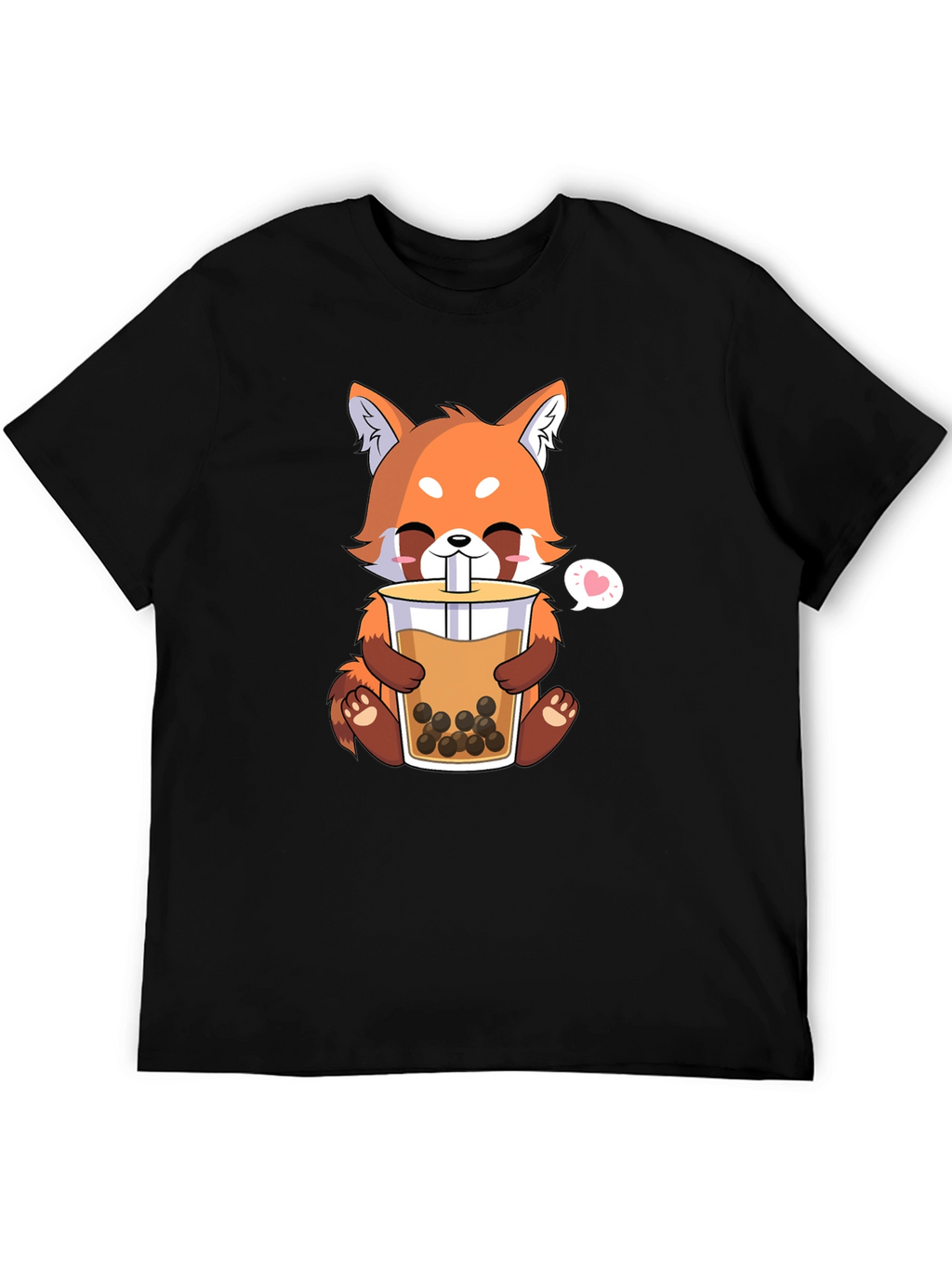 Cute Red Panda Bubble Tea Graphic T-Shirt