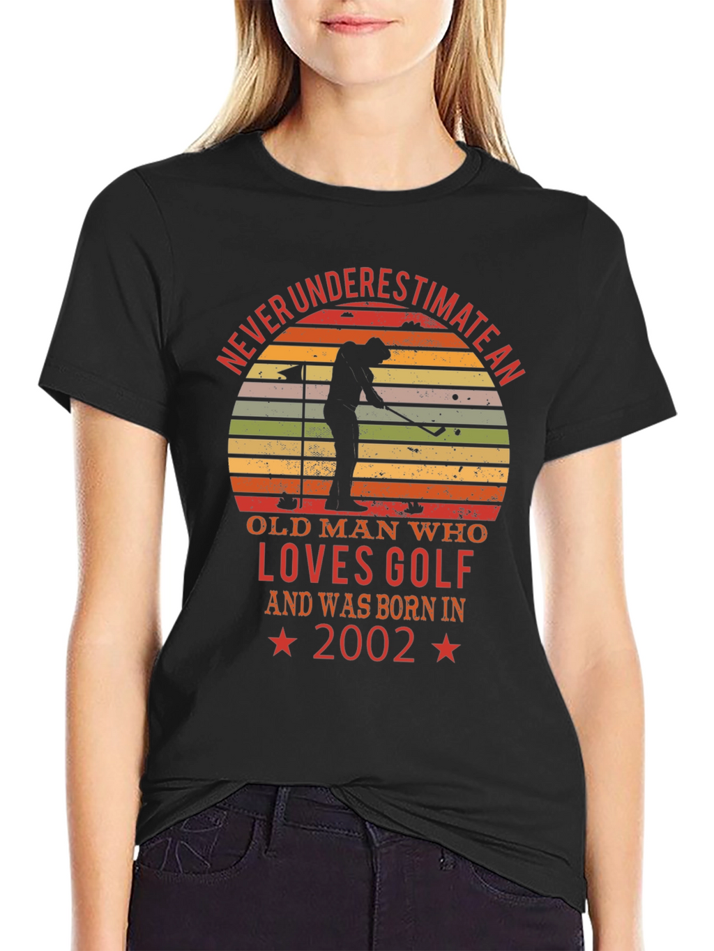 Old Man Golf Lover Born in 2002 T-Shirt