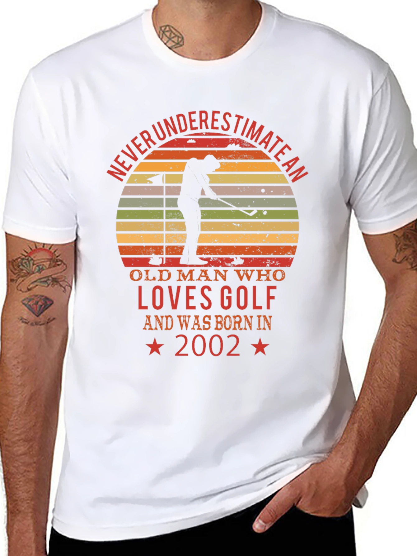 Old Man Golf Lover Born in 2002 T-Shirt
