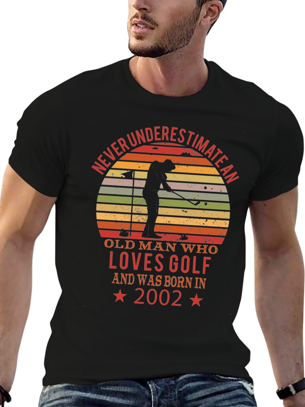 Old Man Golf Lover Born in 2002 T-Shirt