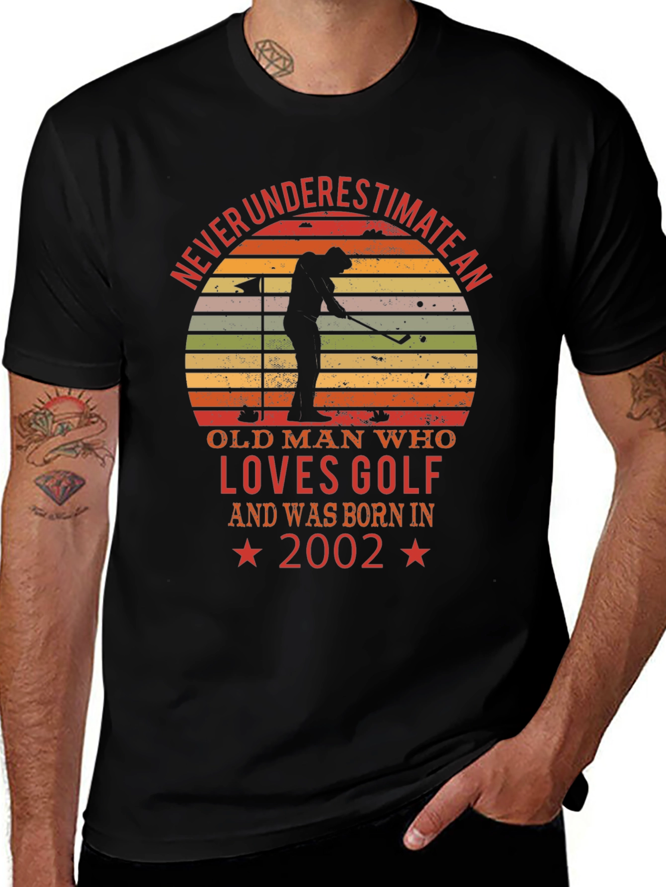 Old Man Golf Lover Born in 2002 T-Shirt
