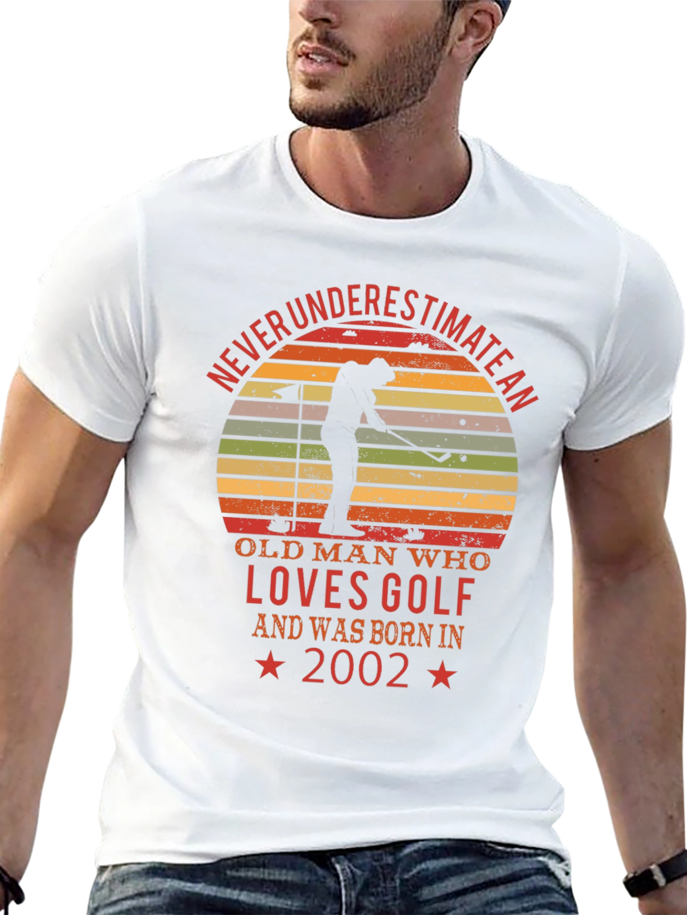 Old Man Golf Lover Born in 2002 T-Shirt