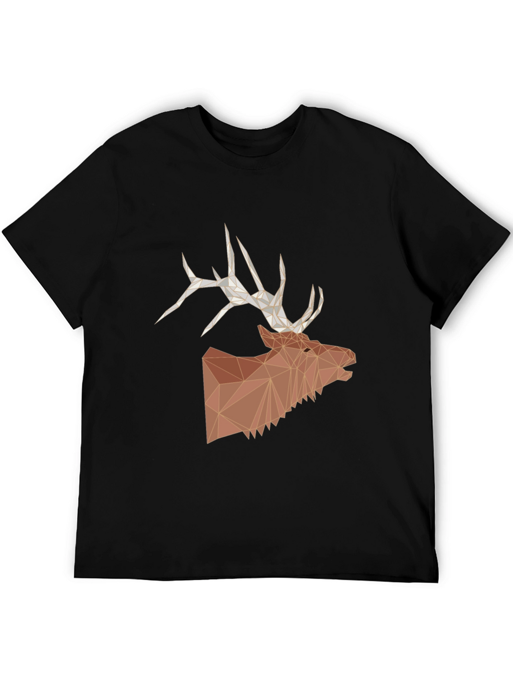 Geometric Elk Head Graphic T-Shirt