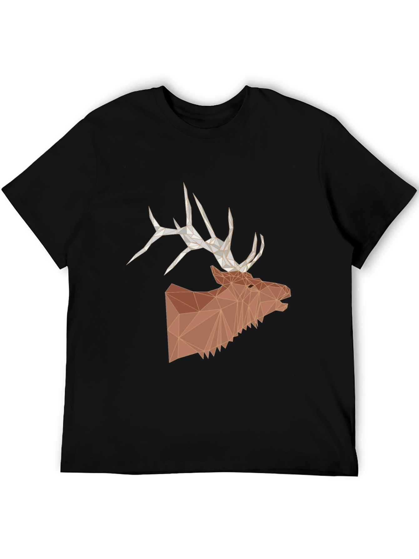 Geometric Elk Head Graphic T-Shirt