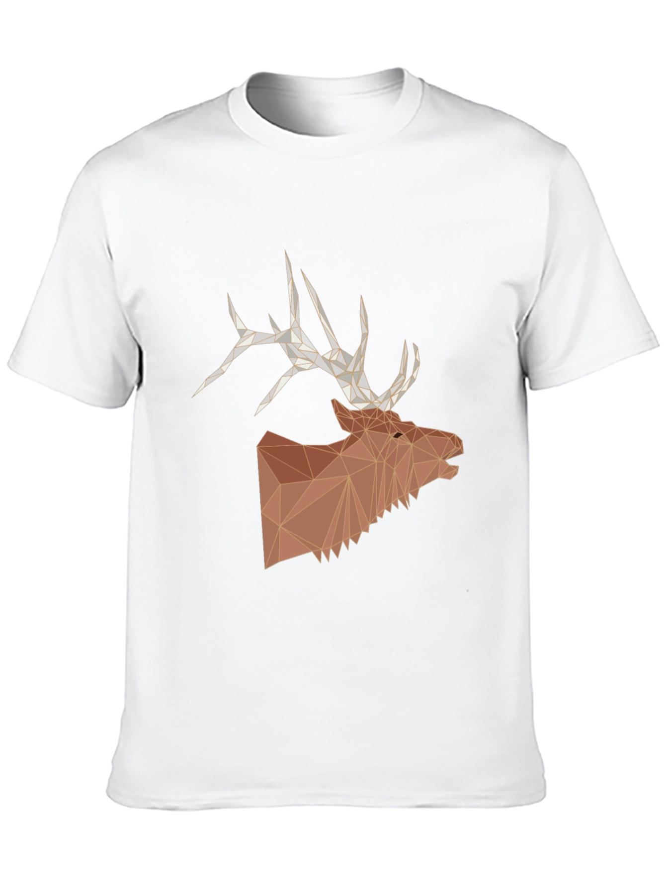 Geometric Elk Head Graphic T-Shirt