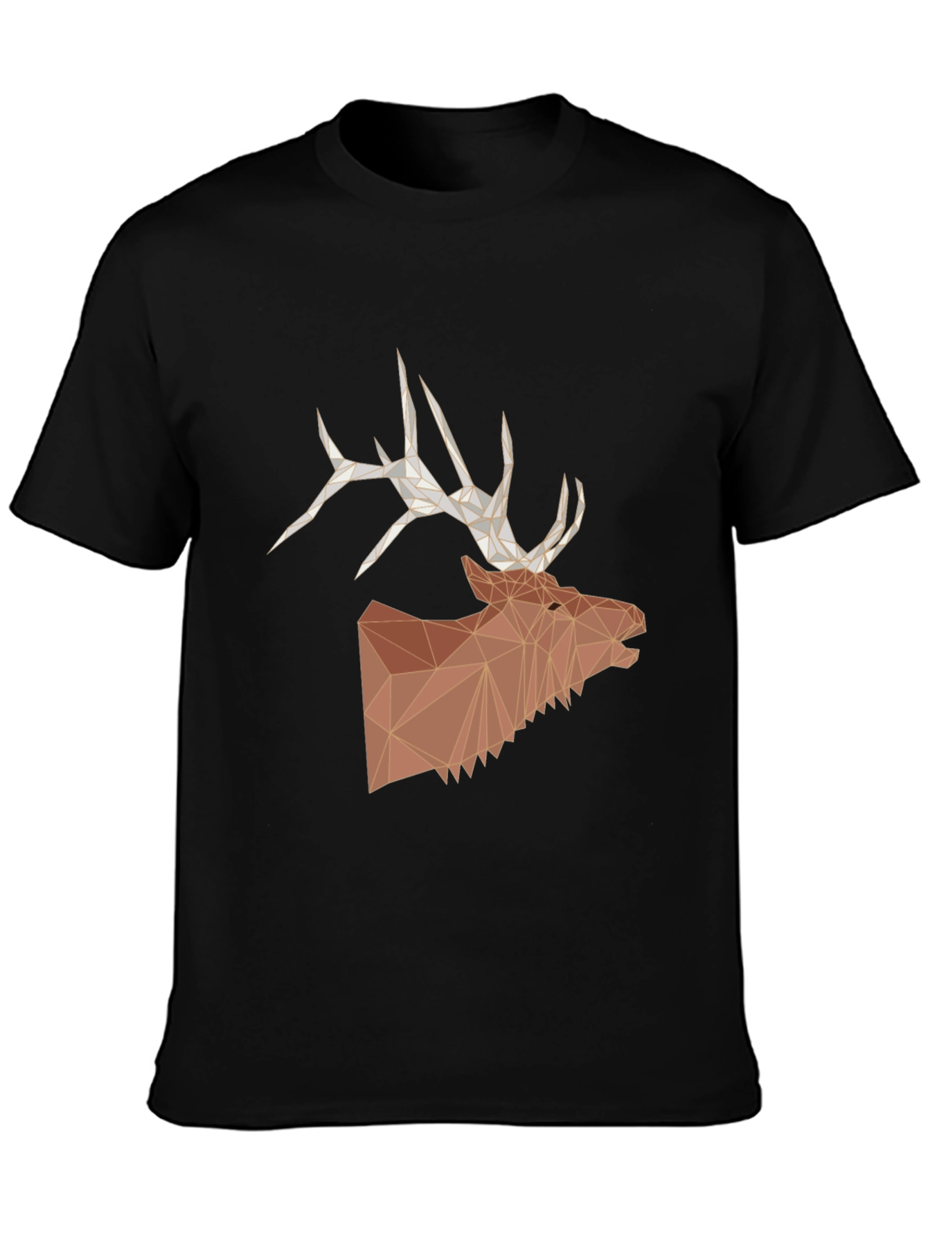 Geometric Elk Head Graphic T-Shirt