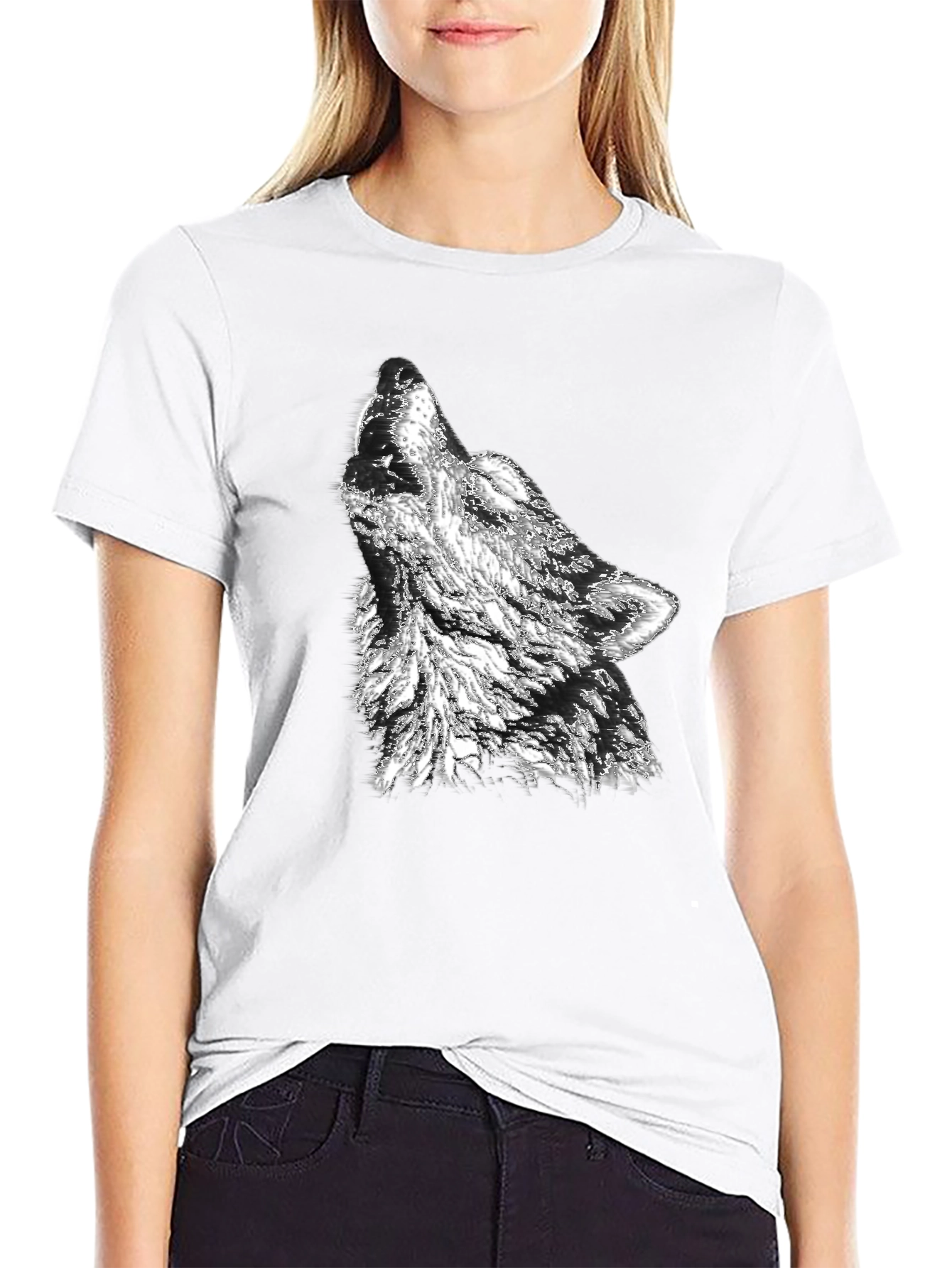 Black Wolf Graphic Print Tee
