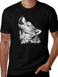 Black Wolf Graphic Print Tee