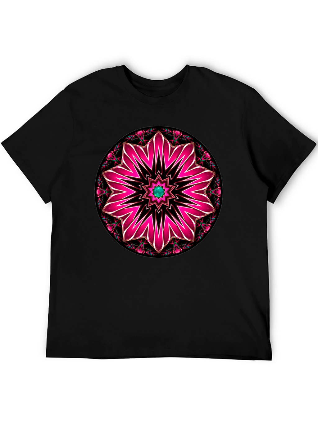 Floral Mandala Graphic Tee - Black
