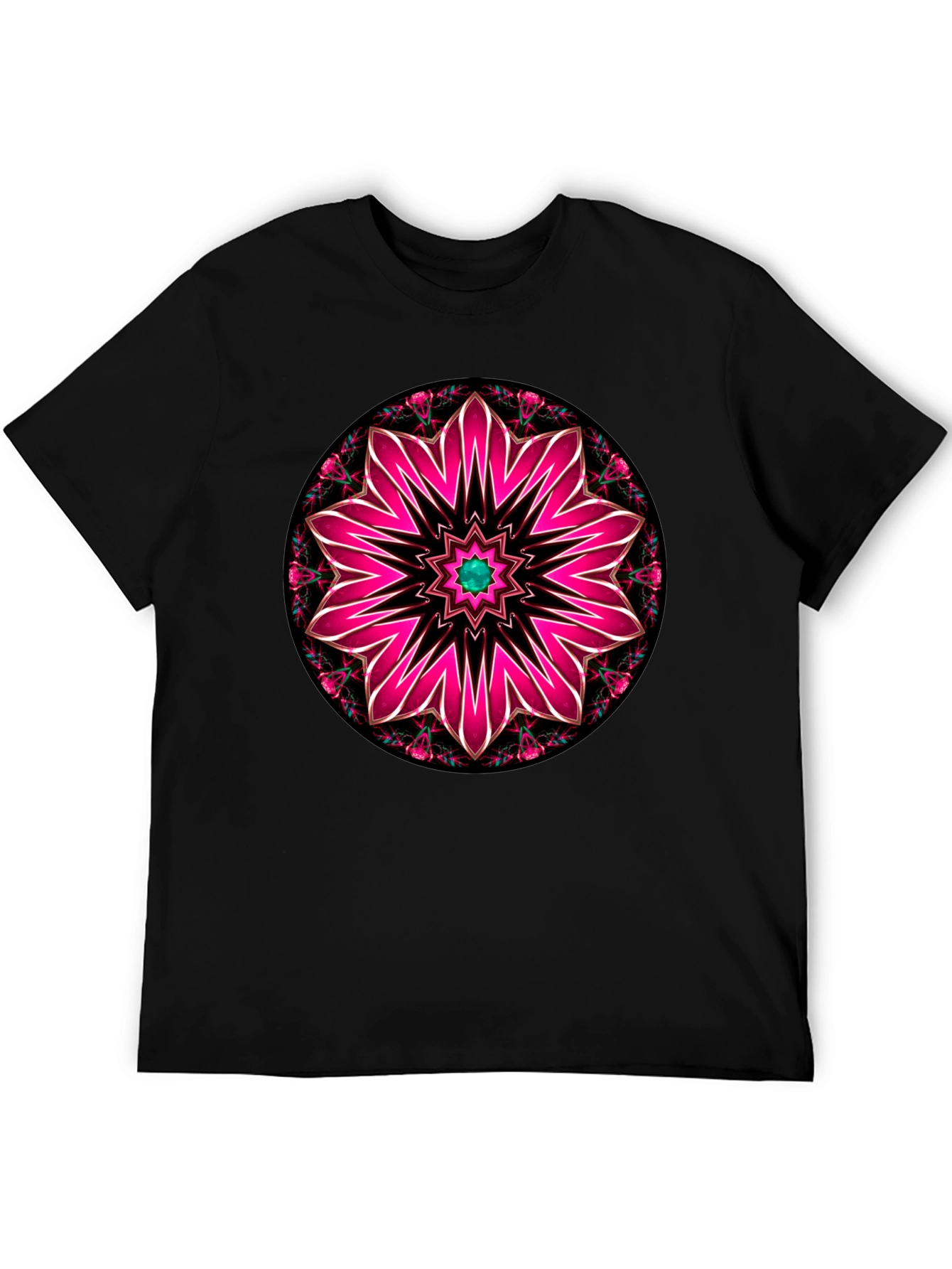 Floral Mandala Graphic Tee - Black