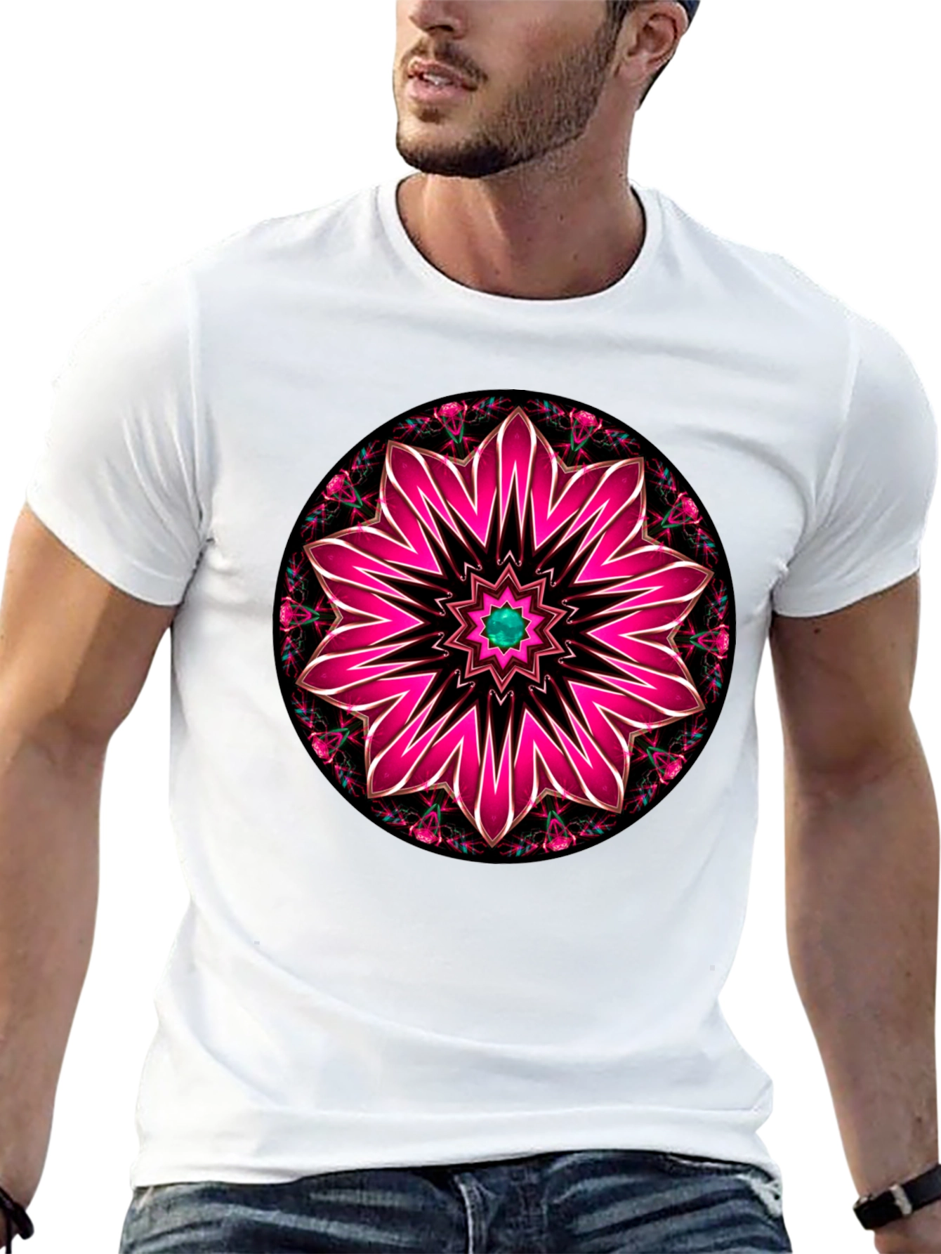 Floral Mandala Graphic Tee - Black