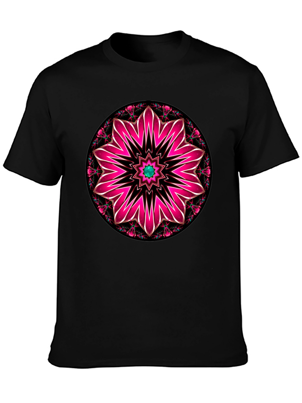 Floral Mandala Graphic Tee - Black