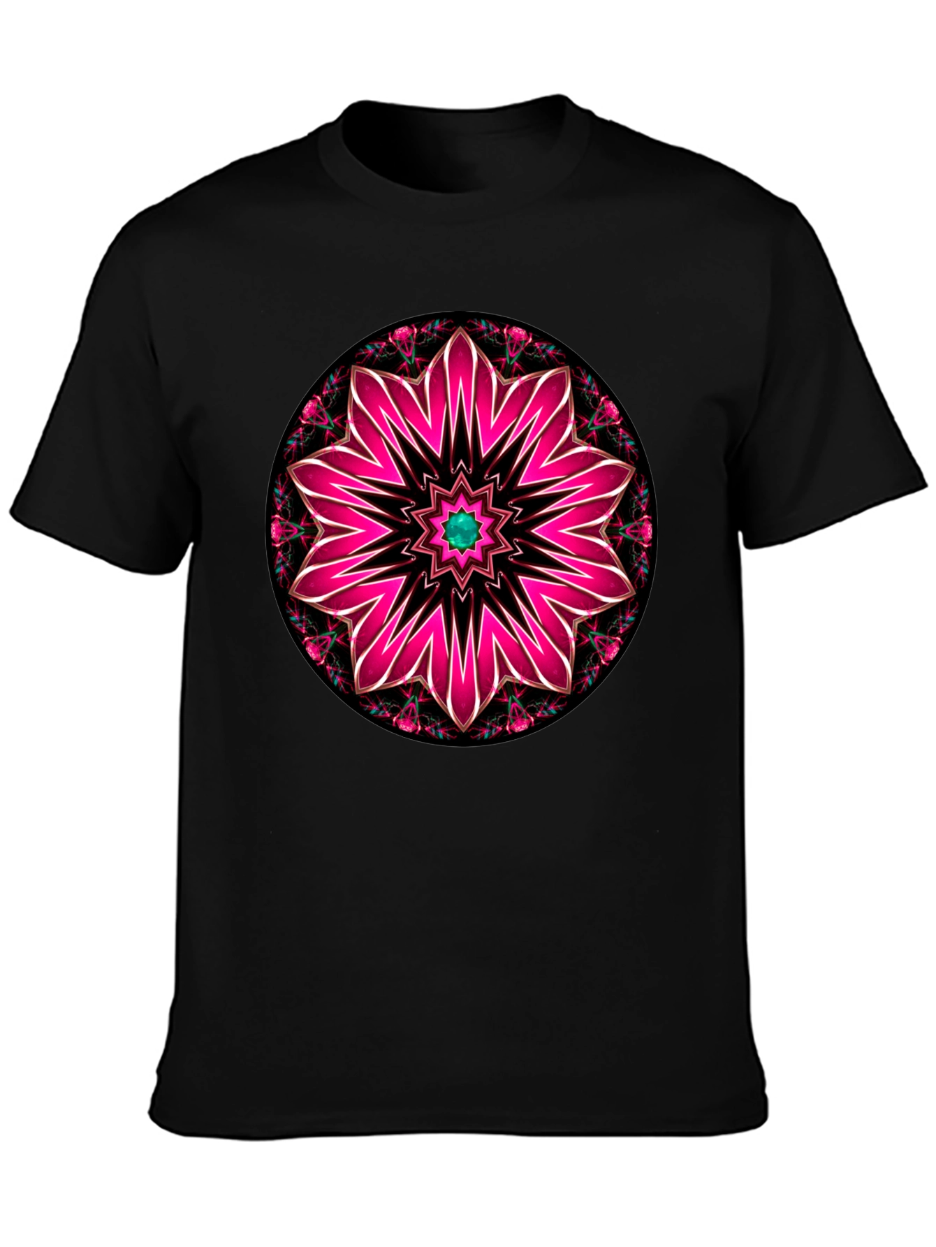 Floral Mandala Graphic Tee - Black