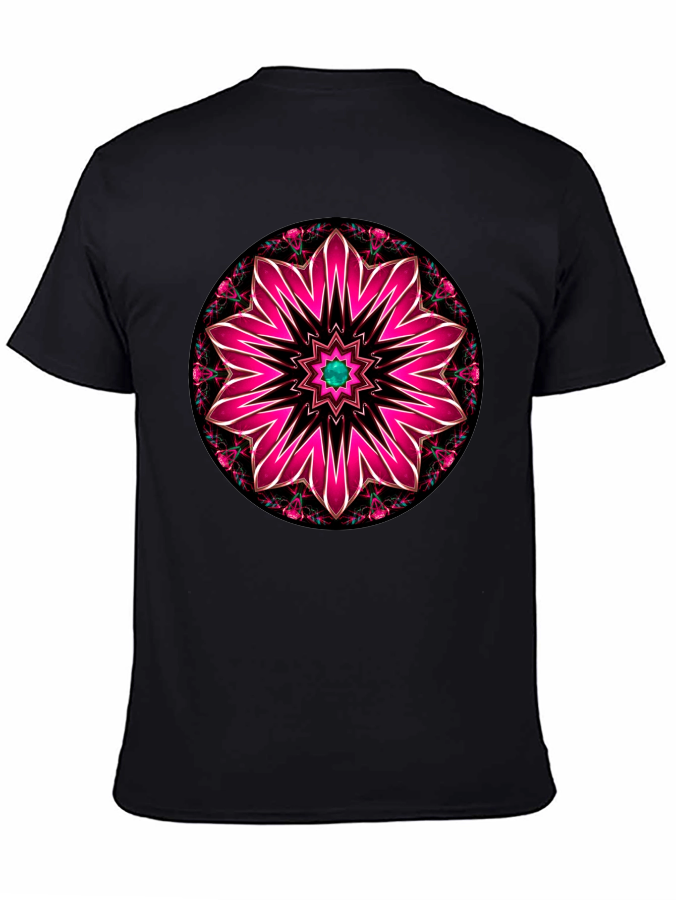 Floral Mandala Graphic Tee - Black