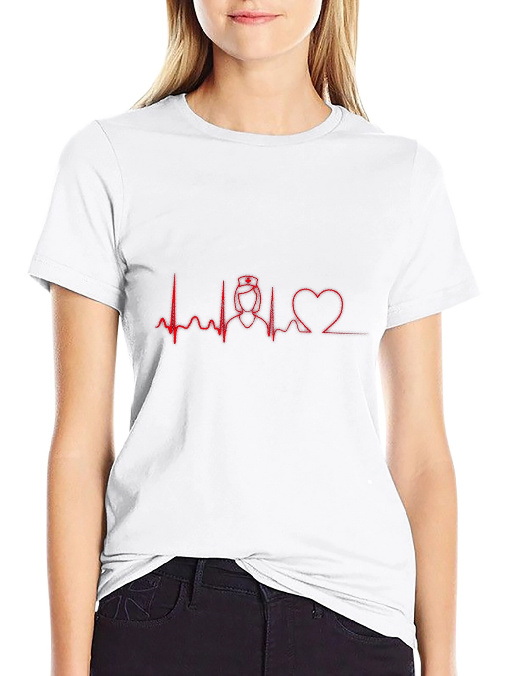 Nurse Heartbeat Graphic Tee - Black
